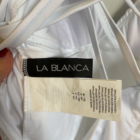 NWOT LA BLANCA Island Goddess Multistrap Cross Back One Piece Swimsuit - Picture 5 of 5